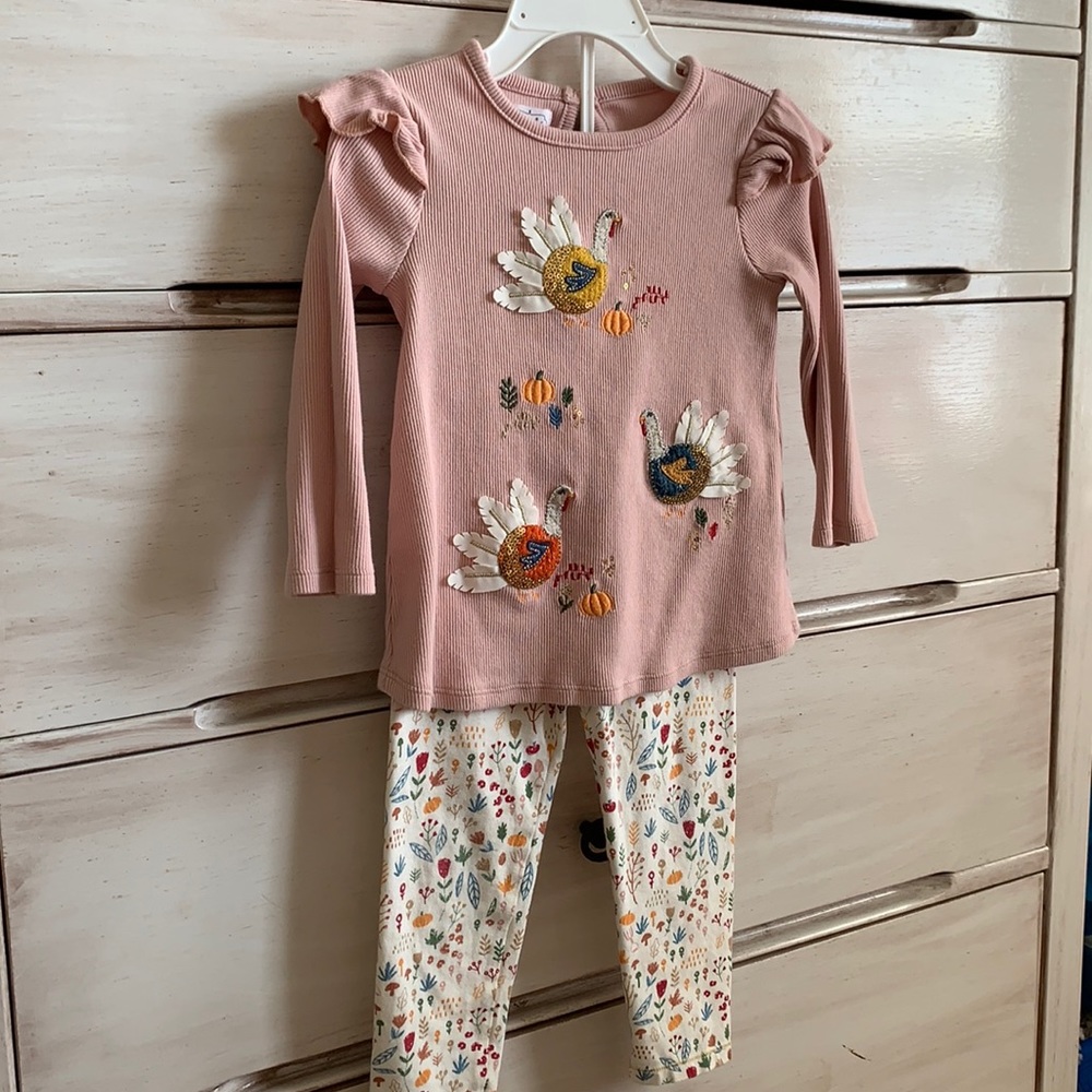 MudPie toddler Thanksgiving outfit. 12/18 months.